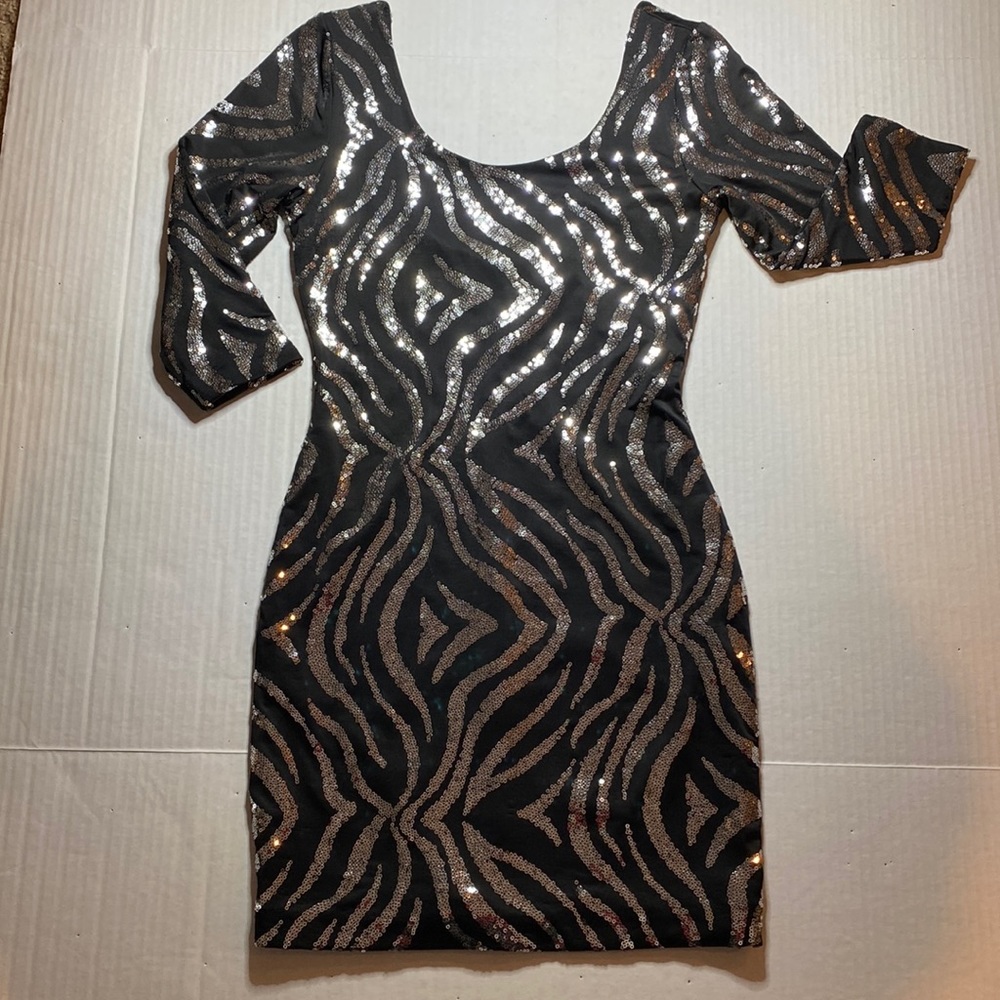 Charlotte Russe, size small, black and silver, sequins dress.